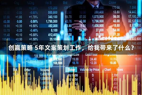 创赢策略 5年文案策划工作,给我带来了什么?